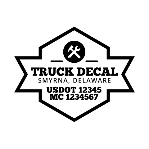 truck door decal with USDOT, MC