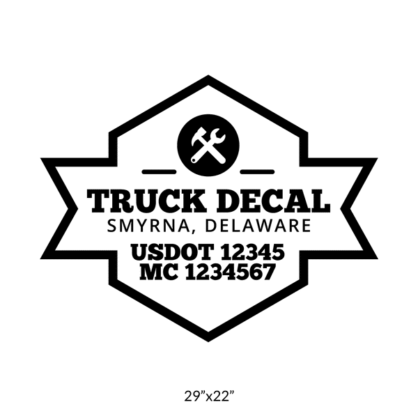 truck door decal with USDOT, MC