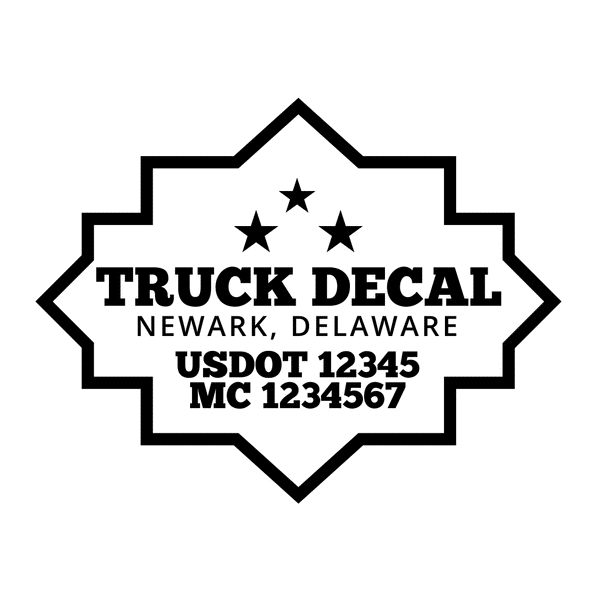 truck door decal with USDOT, MC