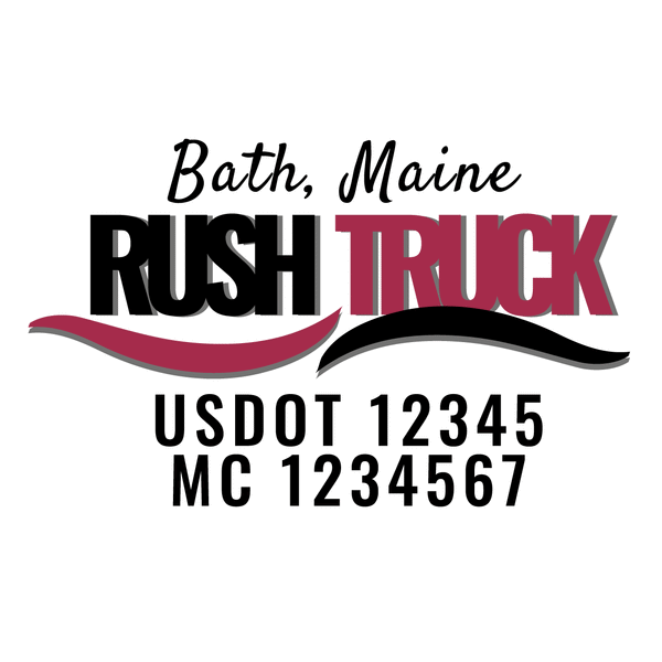 truck door decal with USDOT, MC