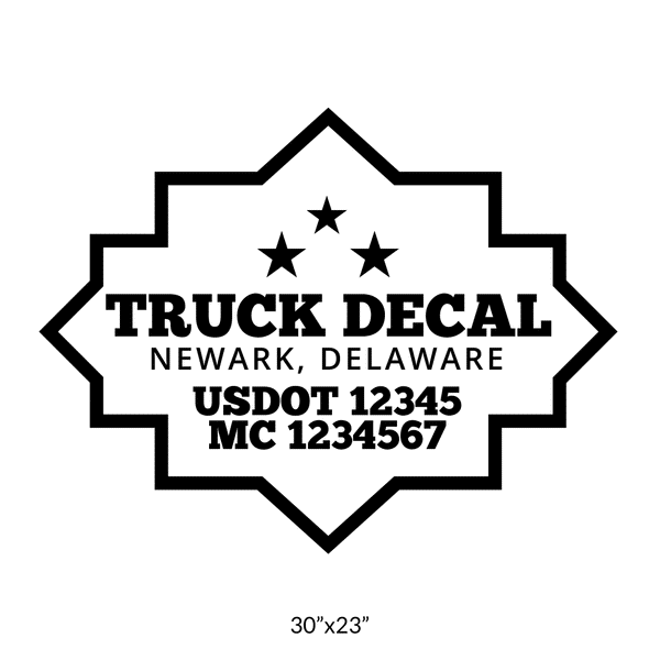 truck door decal with USDOT, MC