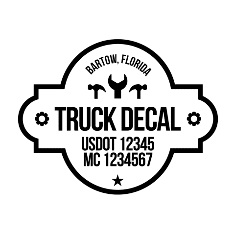 truck door decal with USDOT, MC