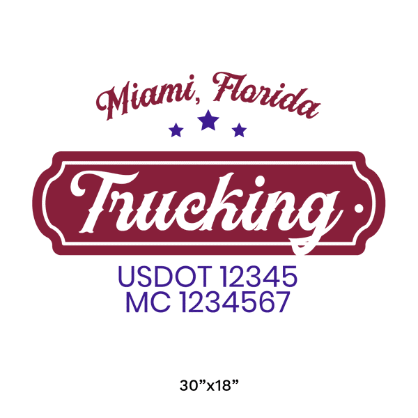 truck door decal with USDOT, MC