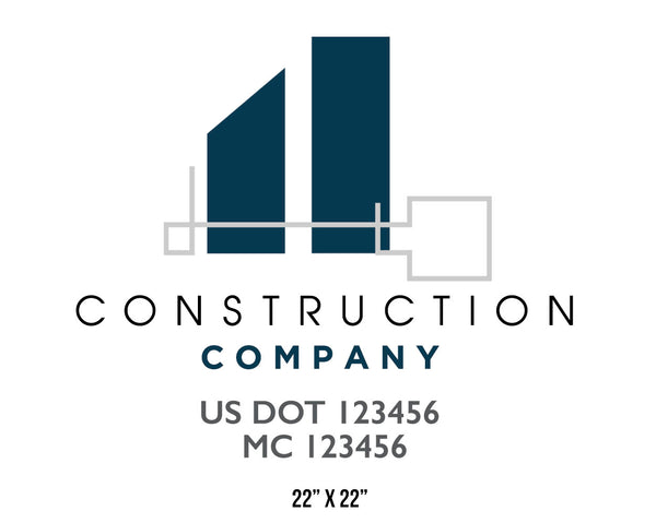 Construction company truck decal