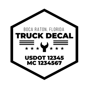 truck door decal with USDOT, MC