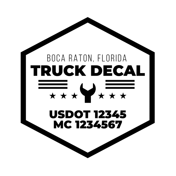 truck door decal with USDOT, MC