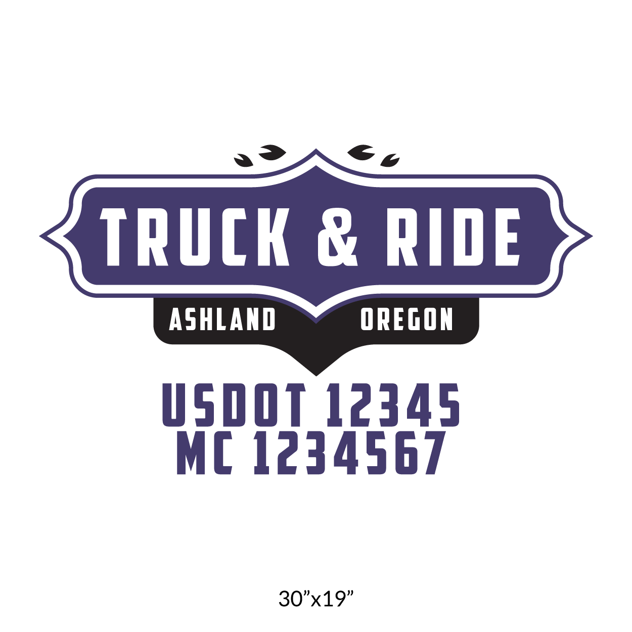 truck door decal with USDOT, MC