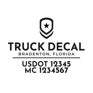 truck door decal with USDOT, MC