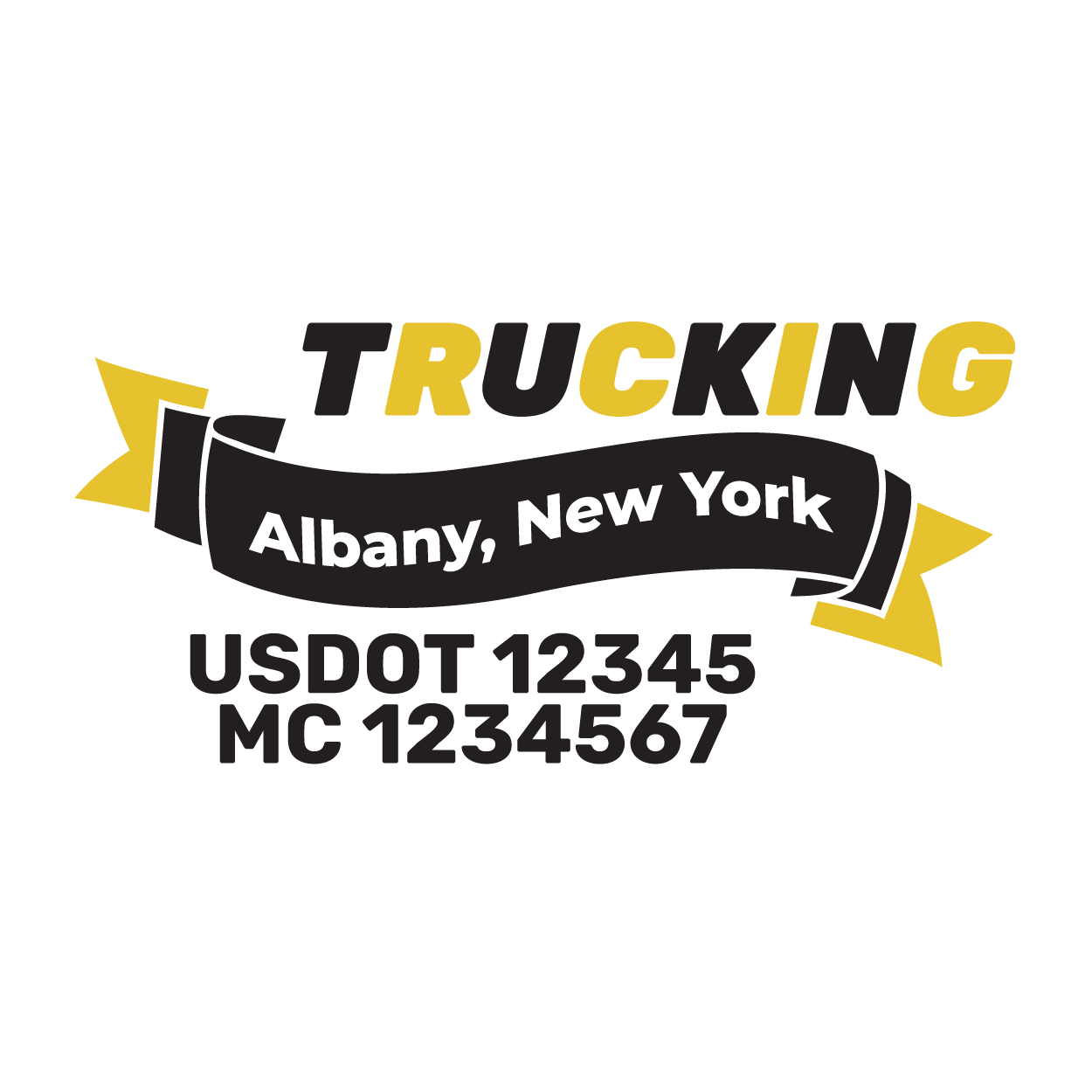 truck door decal with USDOT, MC