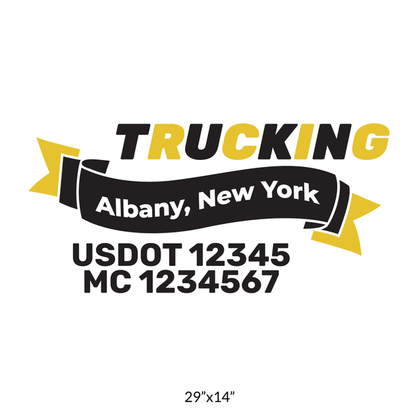 truck door decal with USDOT, MC