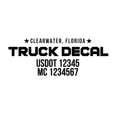 truck door decal with USDOT, MC