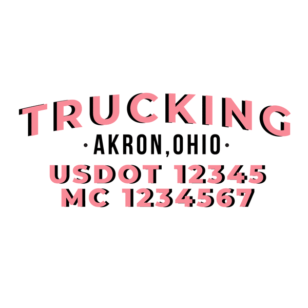 truck door decal with USDOT, MC