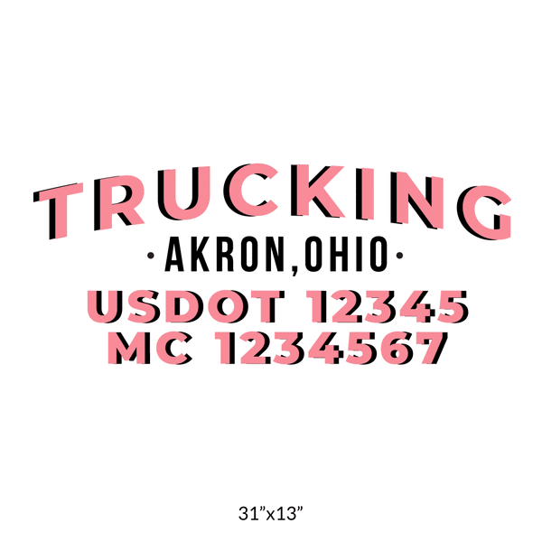 truck door decal with USDOT, MC