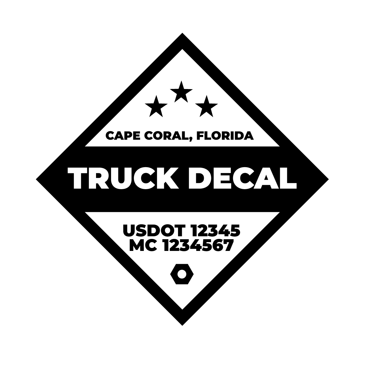 truck door decal with USDOT, MC