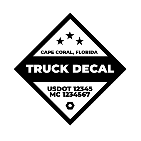 truck door decal with USDOT, MC