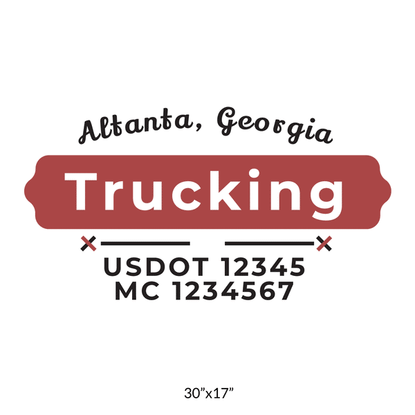 truck door decal with USDOT, MC