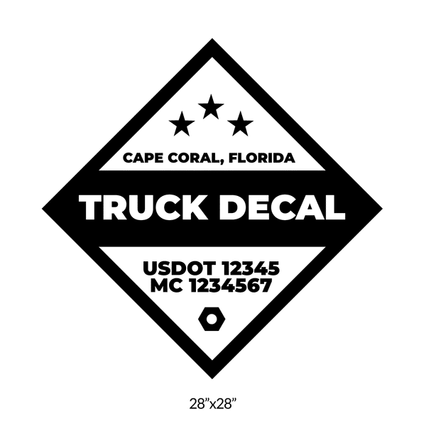 truck door decal with USDOT, MC