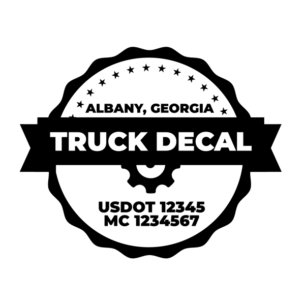 truck door decal with USDOT, MC