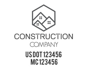 Construction company truck decal