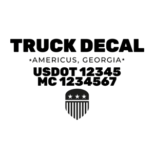 truck door decal with USDOT, MC