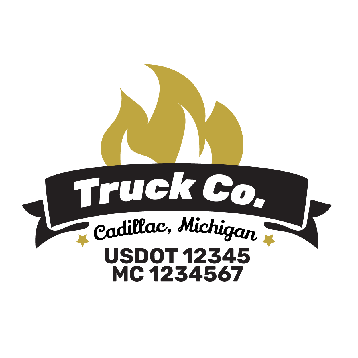 truck door decal with USDOT, MC