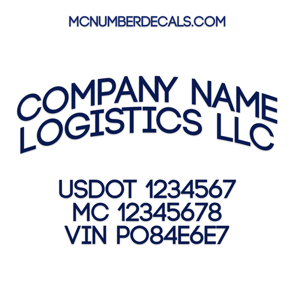 Company Name Truck Decal with Regulation Lines