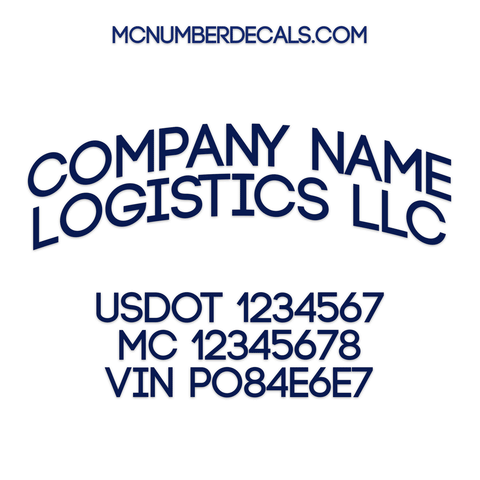 Company Name Truck Decal with Regulation Lines