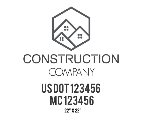 Construction company truck decal