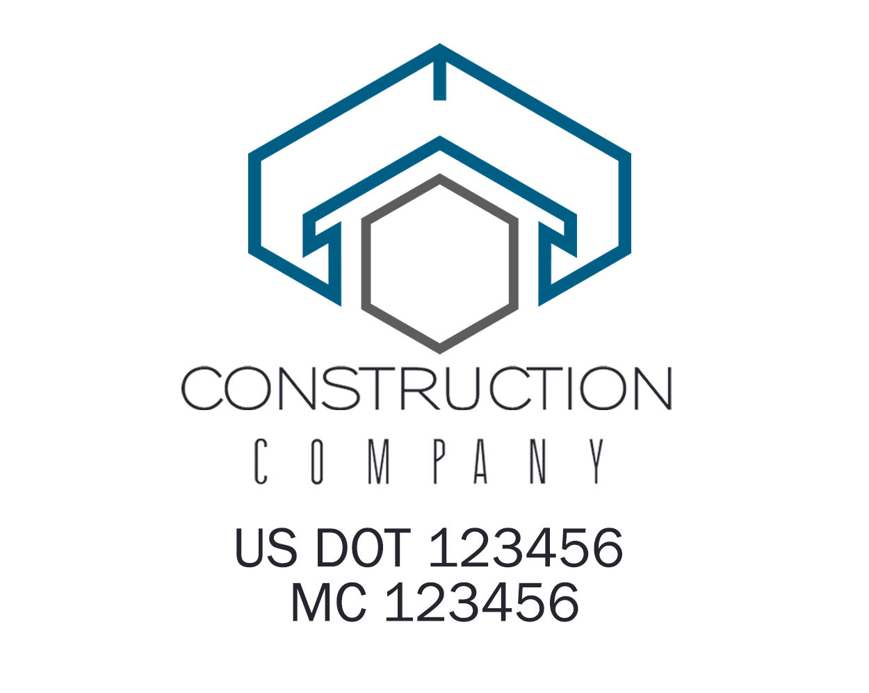 Construction company truck decal