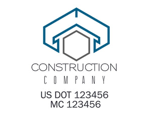 Construction company truck decal