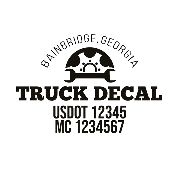 truck door decal with USDOT, MC