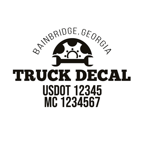 truck door decal with USDOT, MC