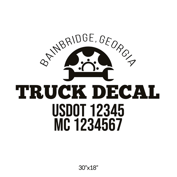 truck door decal with USDOT, MC