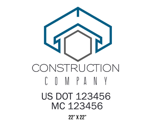 Construction company truck decal