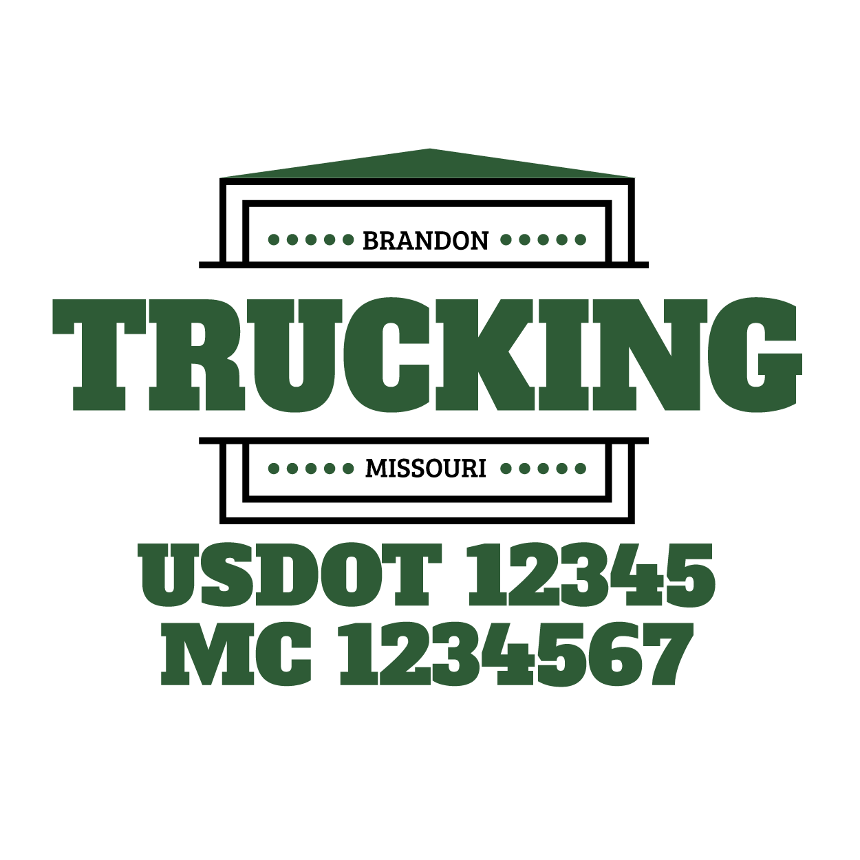 truck door decal with USDOT, MC