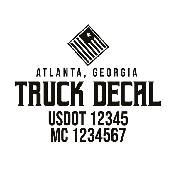 truck door decal with USDOT, MC