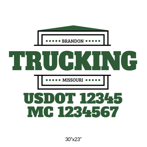 truck door decal with USDOT, MC