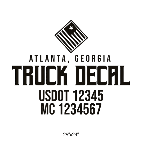 truck door decal with USDOT, MC