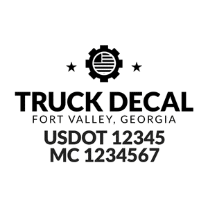 truck door decal with USDOT, MC