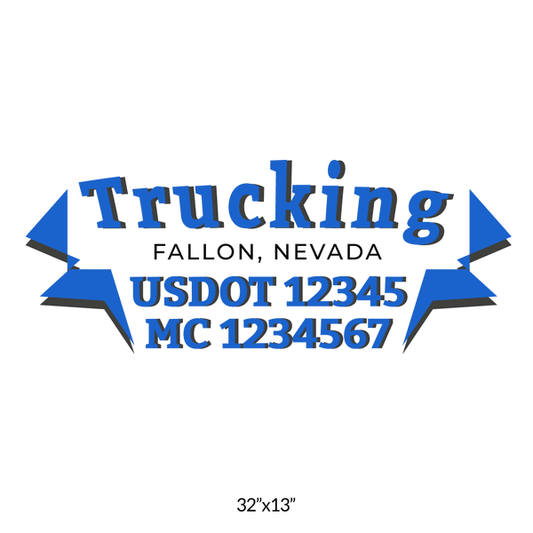 truck door decal with USDOT, MC