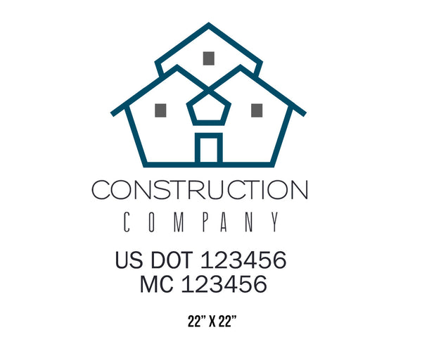 Construction company truck decal