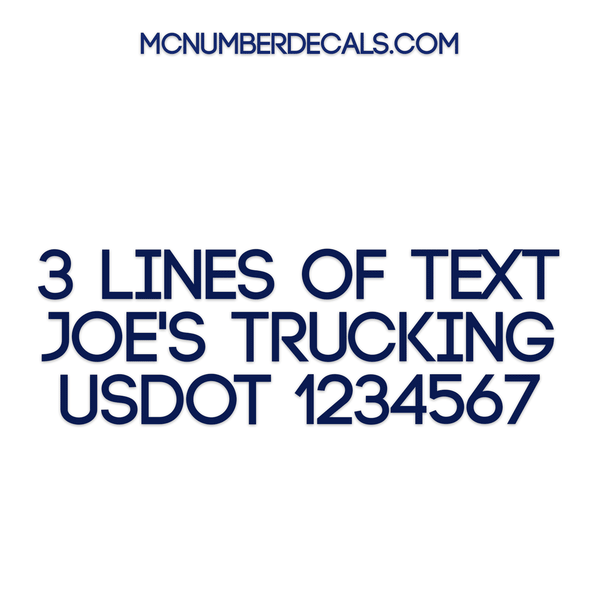 3 lines of text truck decal