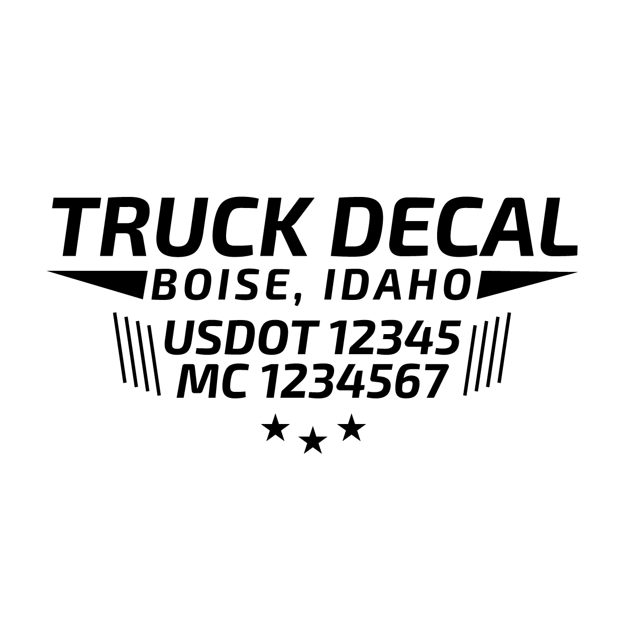 truck door decal with USDOT, MC