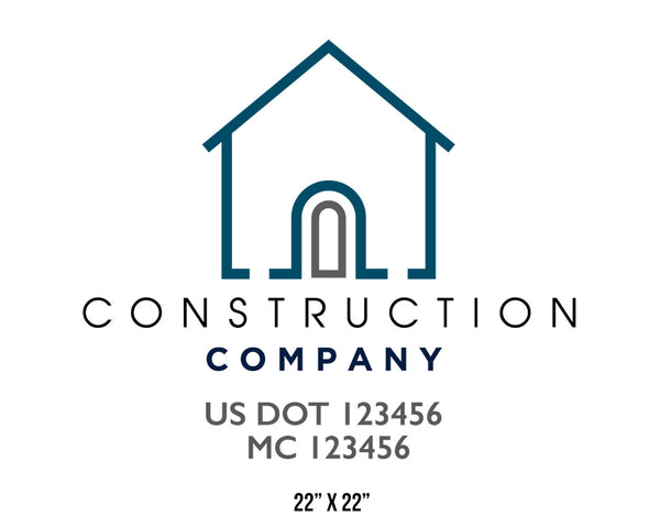 Construction company truck decal