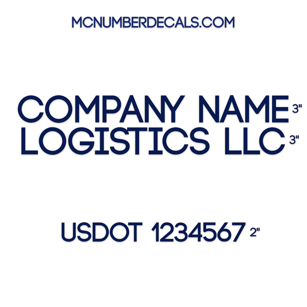 Business Name Decal + 1 Regulation Number or Location (USDOT), 2 Pack