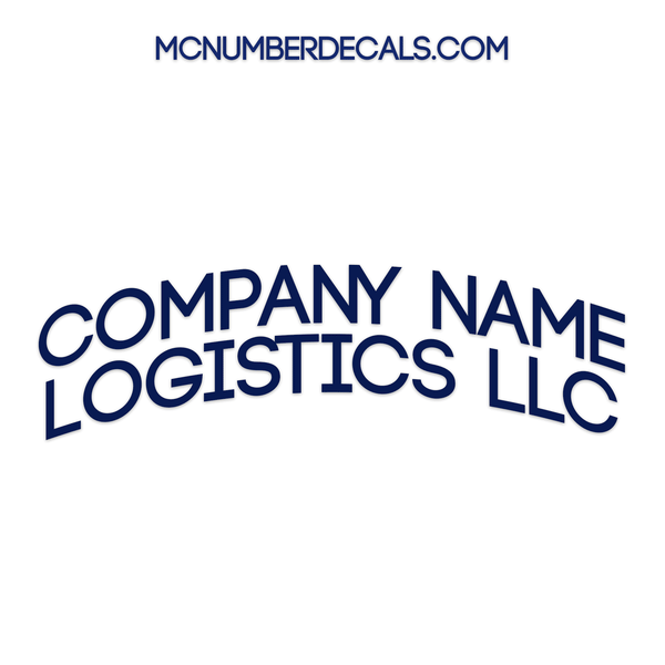 arched company name decal