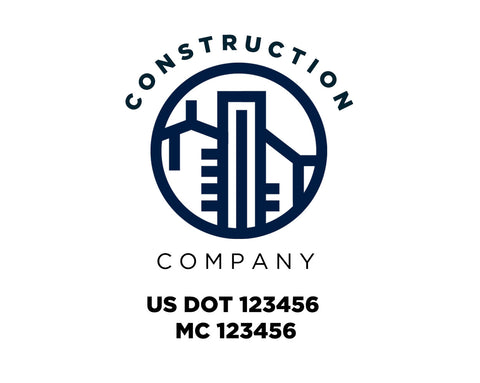 Construction company truck decal