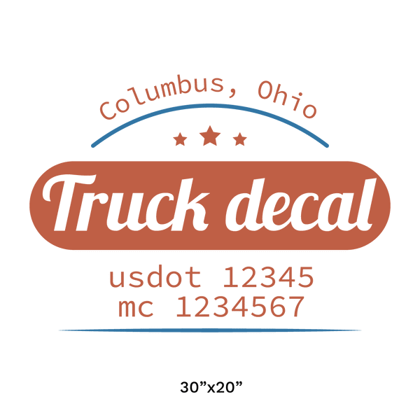 truck door decal with USDOT, MC