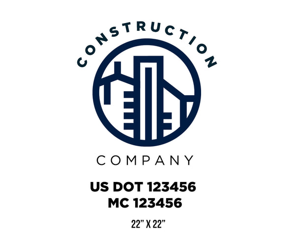 Construction company truck decal