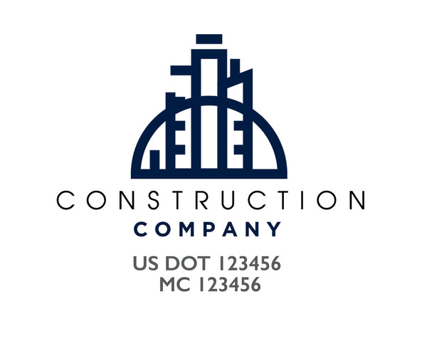 Construction company truck decal